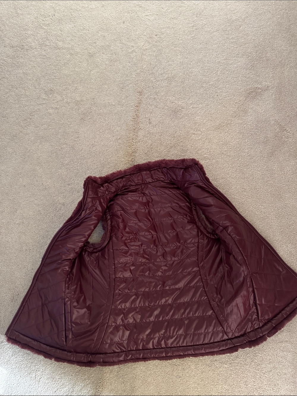 Women's Quilted Maroon Jacket